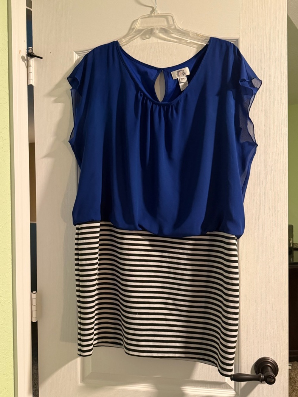 Sweet Storm Royal Blue Top with Black & White Accent